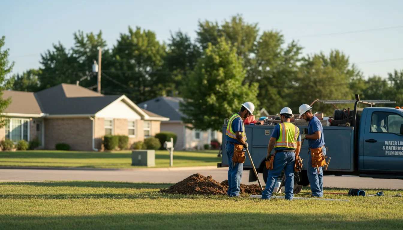 Residential water line and bathroom plumbing service in Randolph, TX